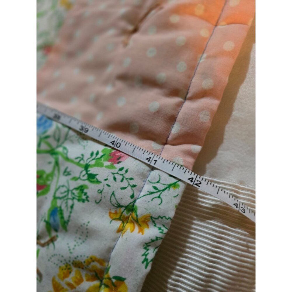 Vintage Shabby Chic Pink Cottagecore Patchwork Throw Blanket - Picture 8 of 11